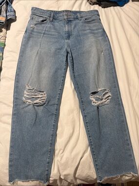 Joe's Jeans Light Wash Distressed Straight Leg Jeans